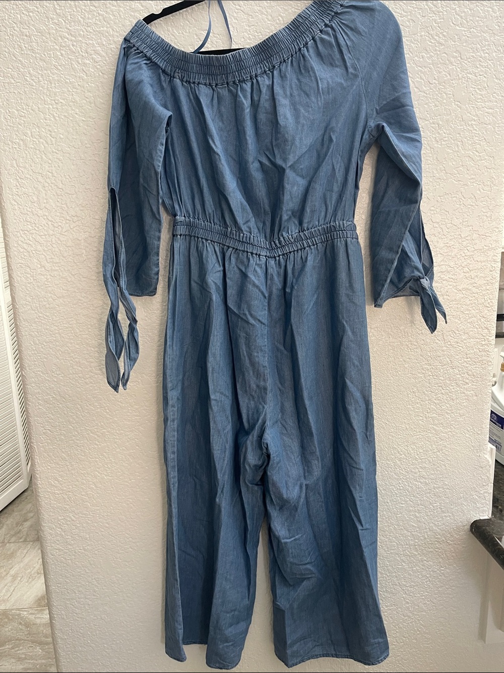Michel kors Off-Shoulder Blue One-Piece Romper